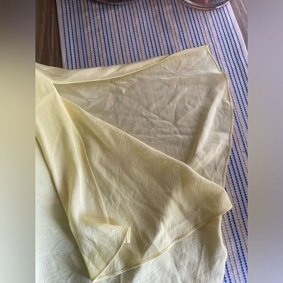 Vince Midi Dress Womens Size XS Solid Yellow Sleeveless Straps Double Dress - Picture 15 of 16